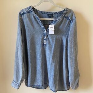 JJill | Trimmed Indigo Top